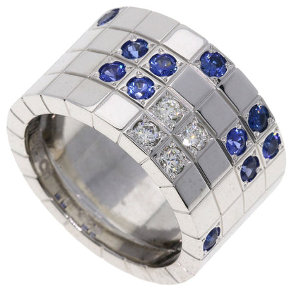 CARTIER   Ring Paillette Diamond Sapphire #55 K18 White Gold Ladies