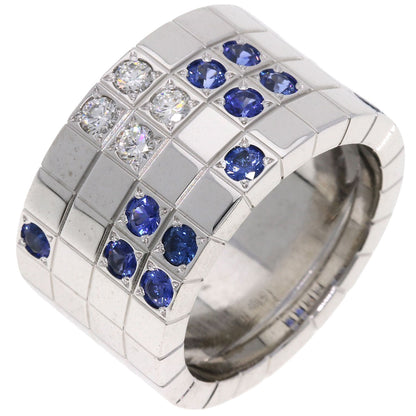 CARTIER   Ring Paillette Diamond Sapphire #55 K18 White Gold Ladies