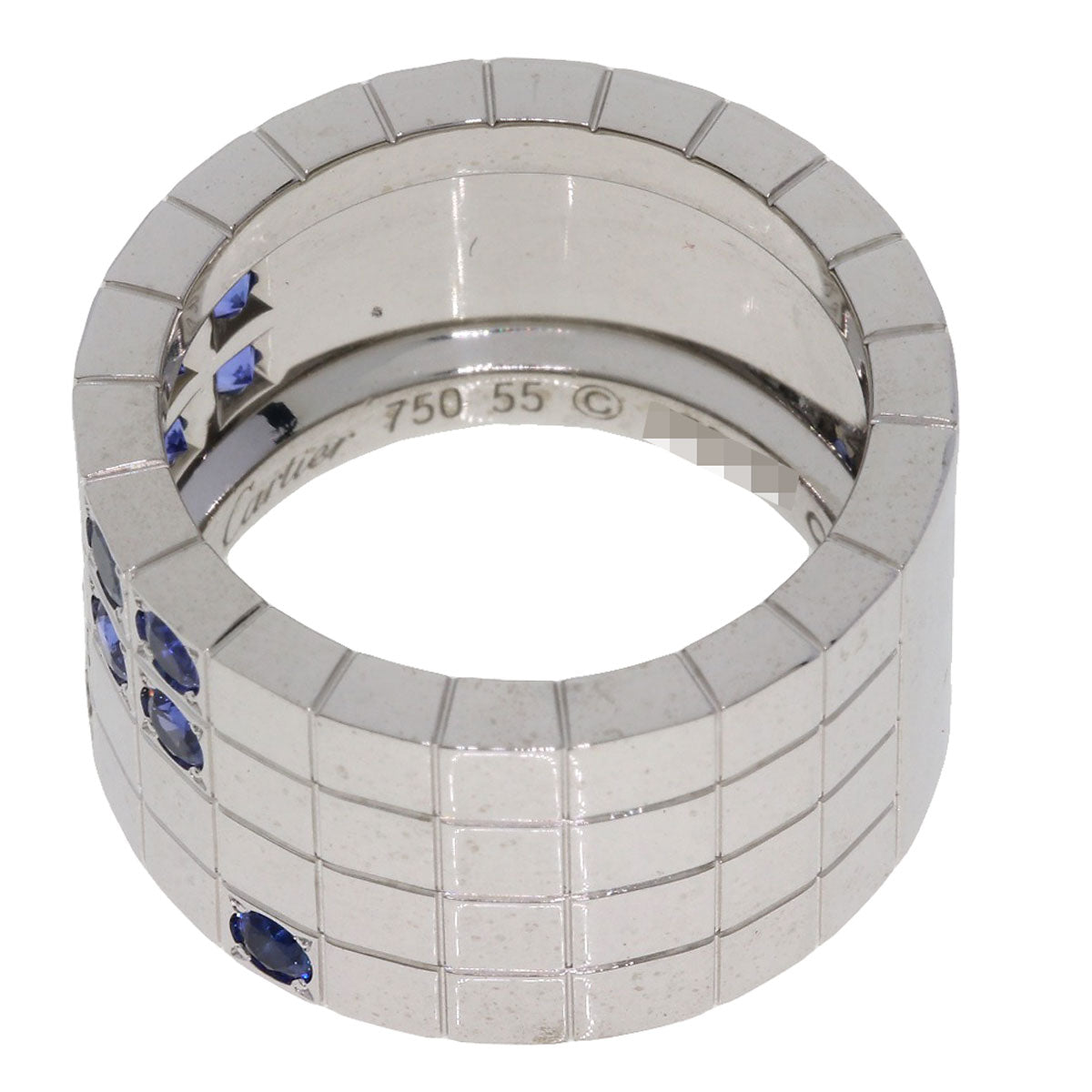 CARTIER   Ring Paillette Diamond Sapphire #55 K18 White Gold Ladies