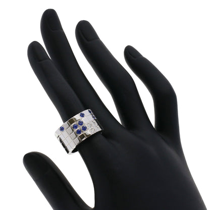 CARTIER   Ring Paillette Diamond Sapphire #55 K18 White Gold Ladies