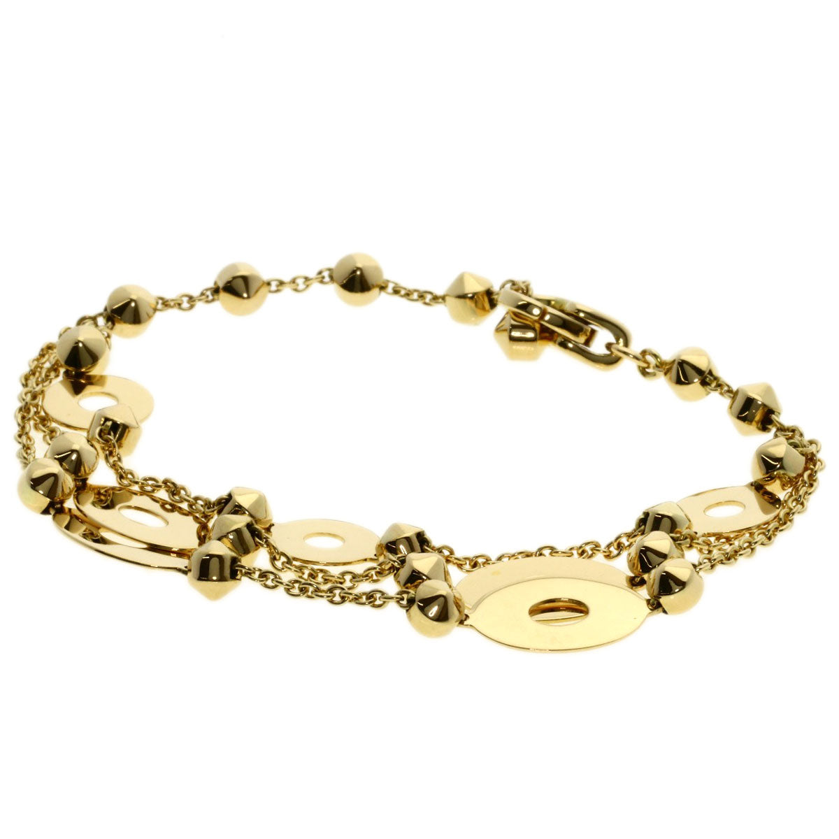 BVLGARI   Bracelet Lucia Stud 3 Row K18 Yellow Gold Ladies