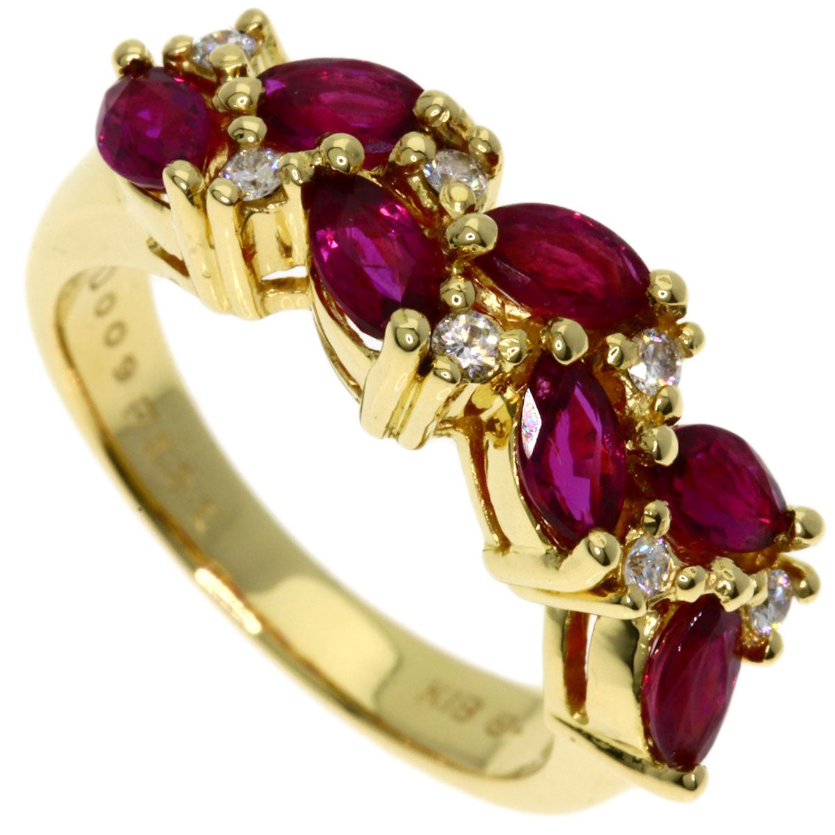 MIKIMOTO   Ring Ruby Diamond K18 Yellow Gold Ladies