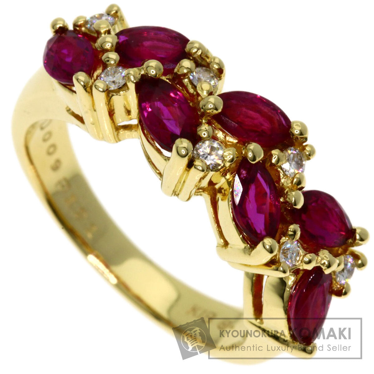 MIKIMOTO   Ring Ruby Diamond K18 Yellow Gold Ladies