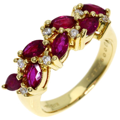 MIKIMOTO   Ring Ruby Diamond K18 Yellow Gold Ladies