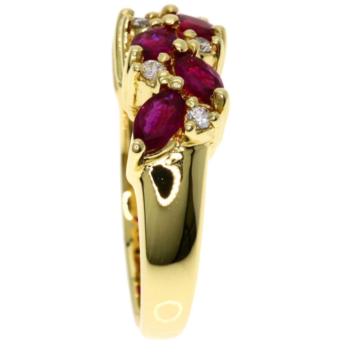 MIKIMOTO   Ring Ruby Diamond K18 Yellow Gold Ladies