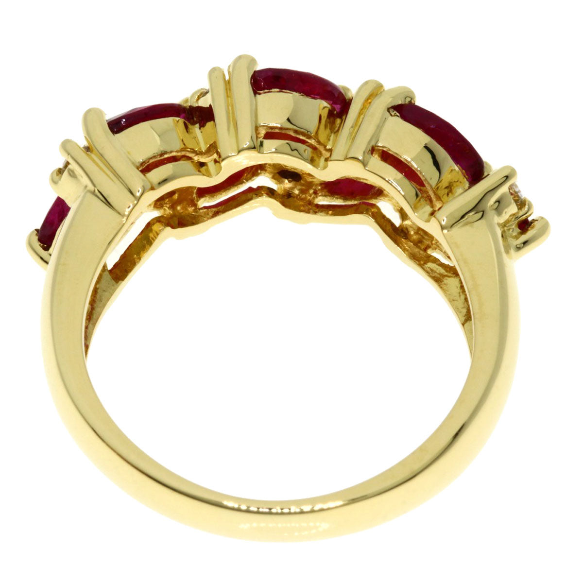 MIKIMOTO   Ring Ruby Diamond K18 Yellow Gold Ladies