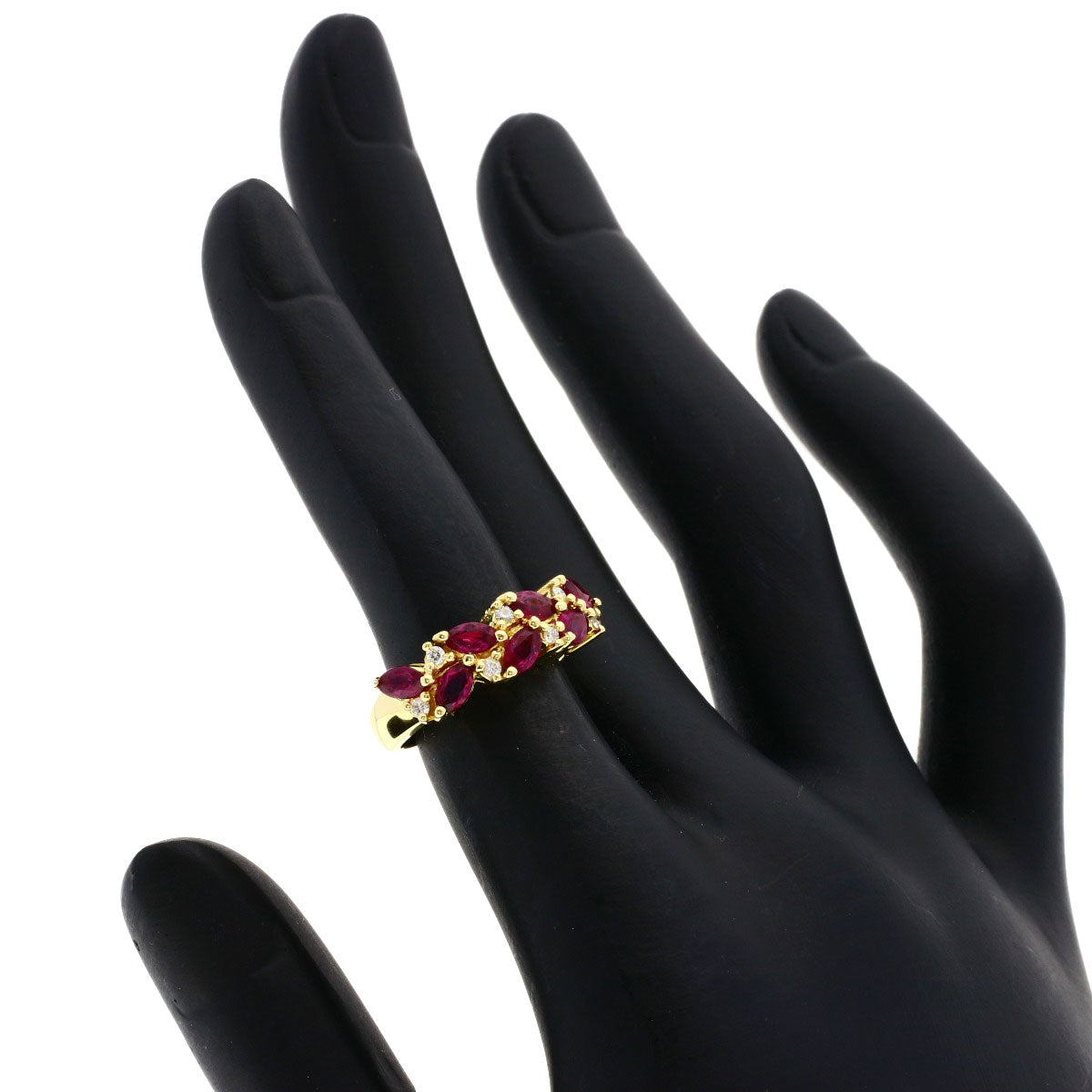 MIKIMOTO   Ring Ruby Diamond K18 Yellow Gold Ladies