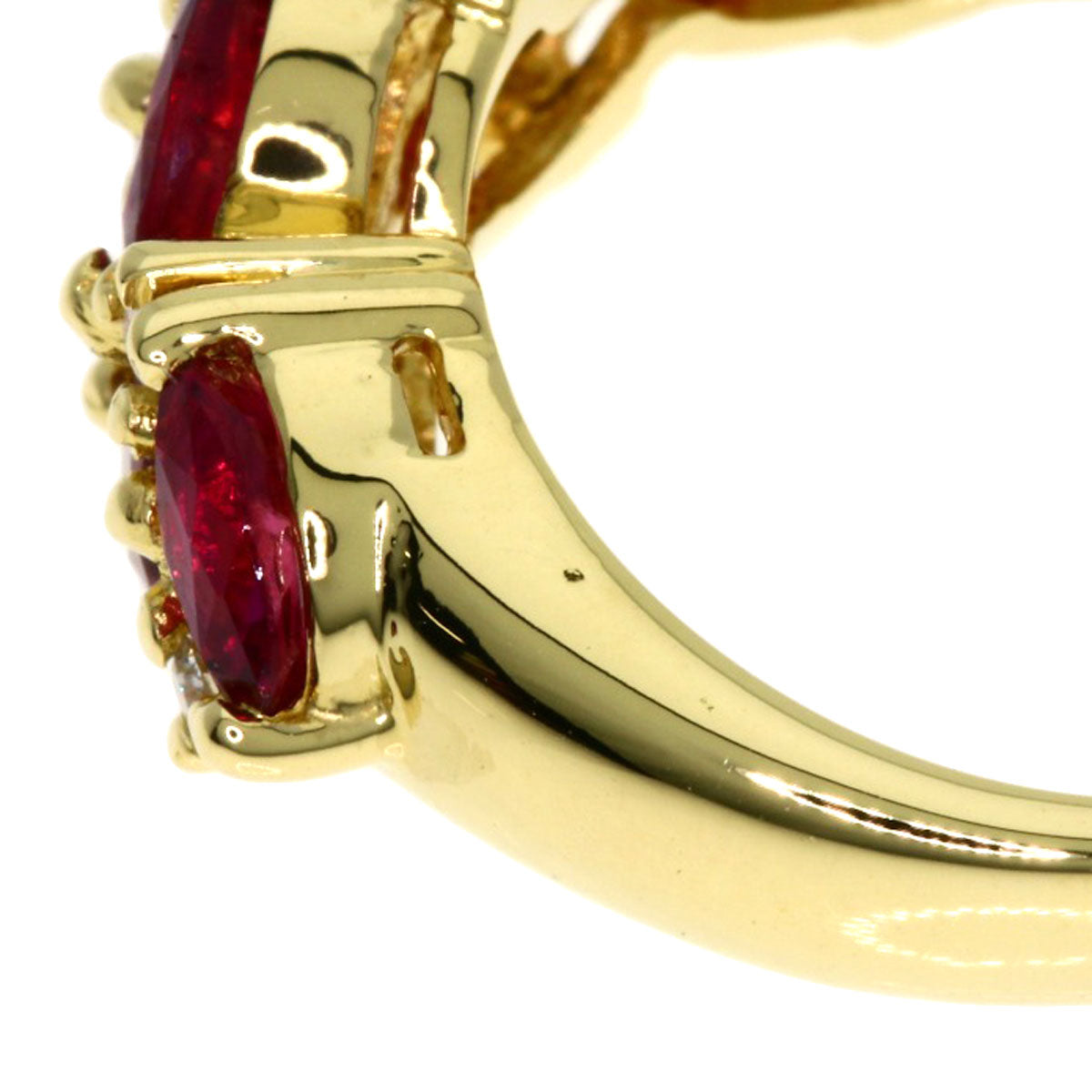 MIKIMOTO   Ring Ruby Diamond K18 Yellow Gold Ladies