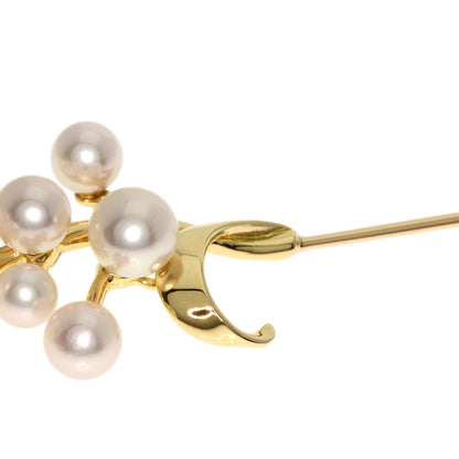 MIKIMOTO Pearl Pearl Brooch K18 Yellow Gold Ladies [Used]