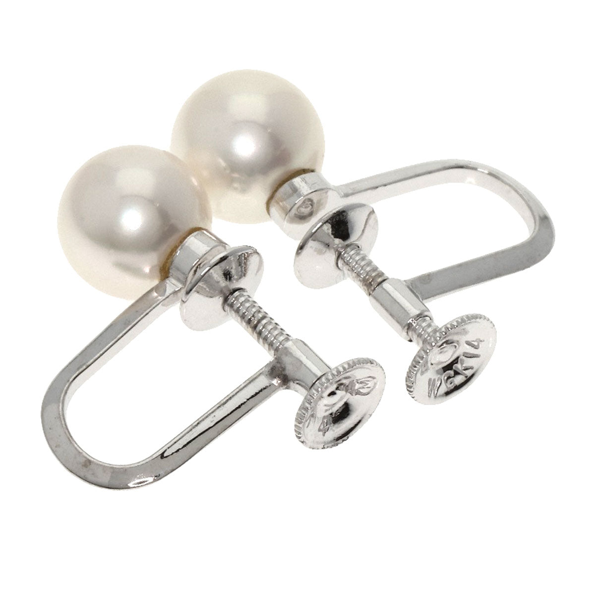 MIKIMOTO Akoya Pearl Pearl Earring K14 White Gold Ladies [Used]