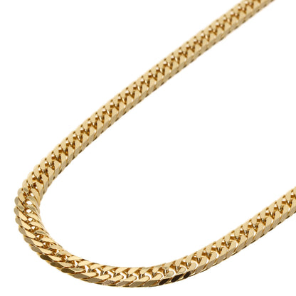 Curb chain Kihei W6 side Necklace K18 Yellow Gold  30.1g　Ladies