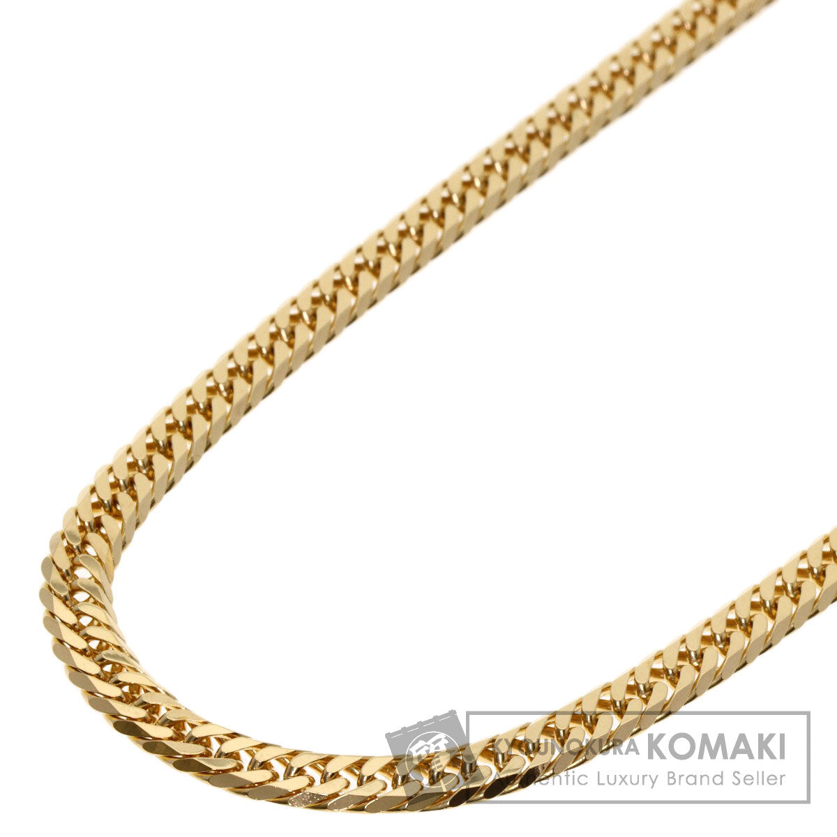 Curb chain Kihei W6 side Necklace K18 Yellow Gold  30.1g　Ladies