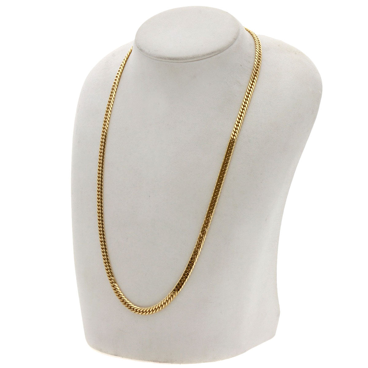 Curb chain Kihei W6 side Necklace K18 Yellow Gold  30.1g　Ladies