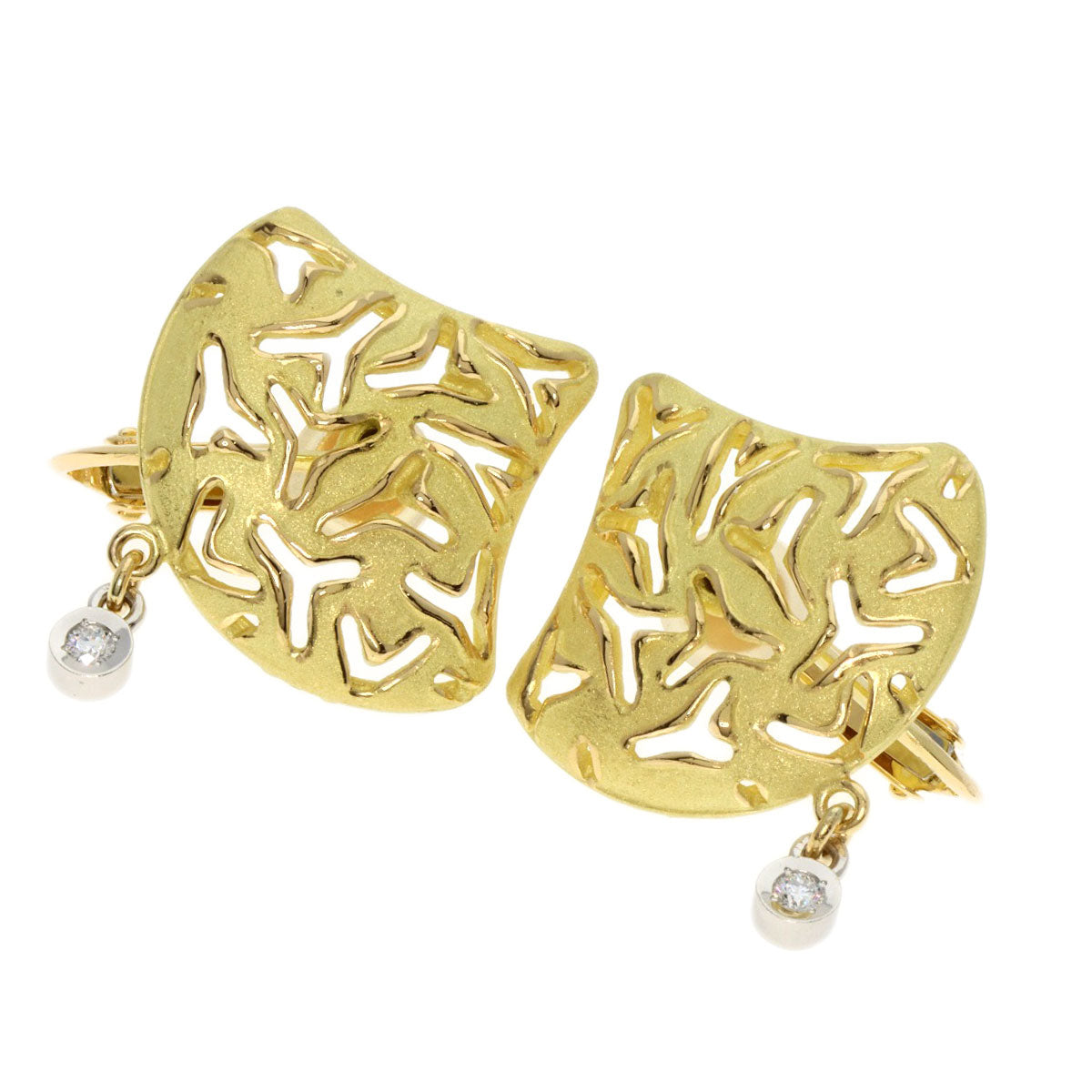 IKEDA KEIKO Diamond Earring K18 Yellow Gold PT900Ladies [Used]