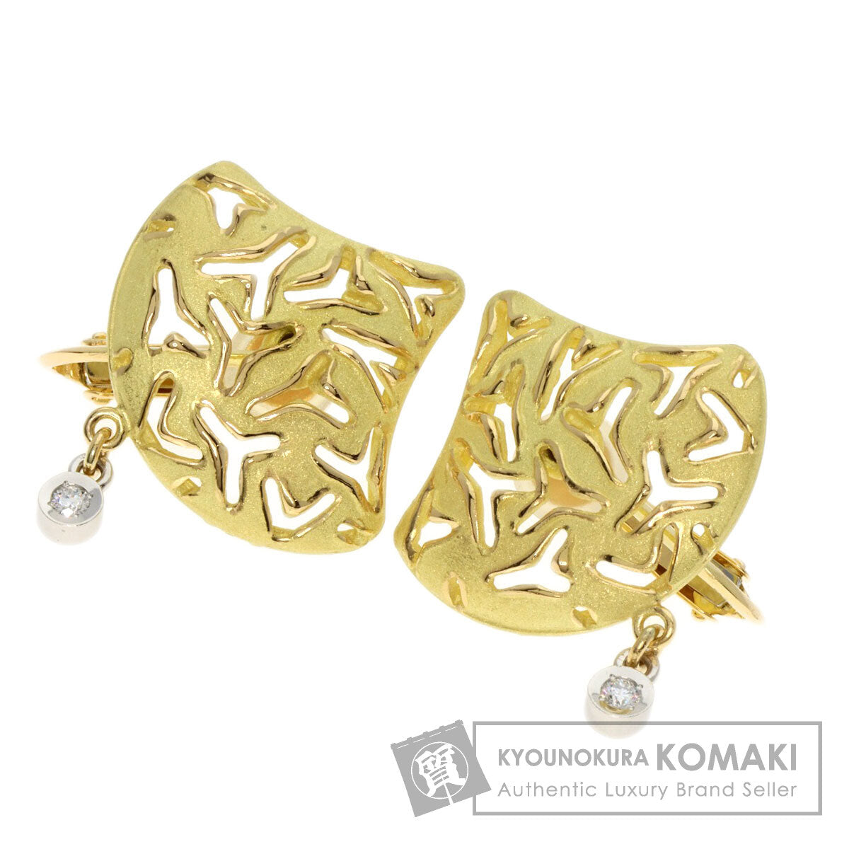 IKEDA KEIKO Diamond Earring K18 Yellow Gold PT900Ladies [Used]