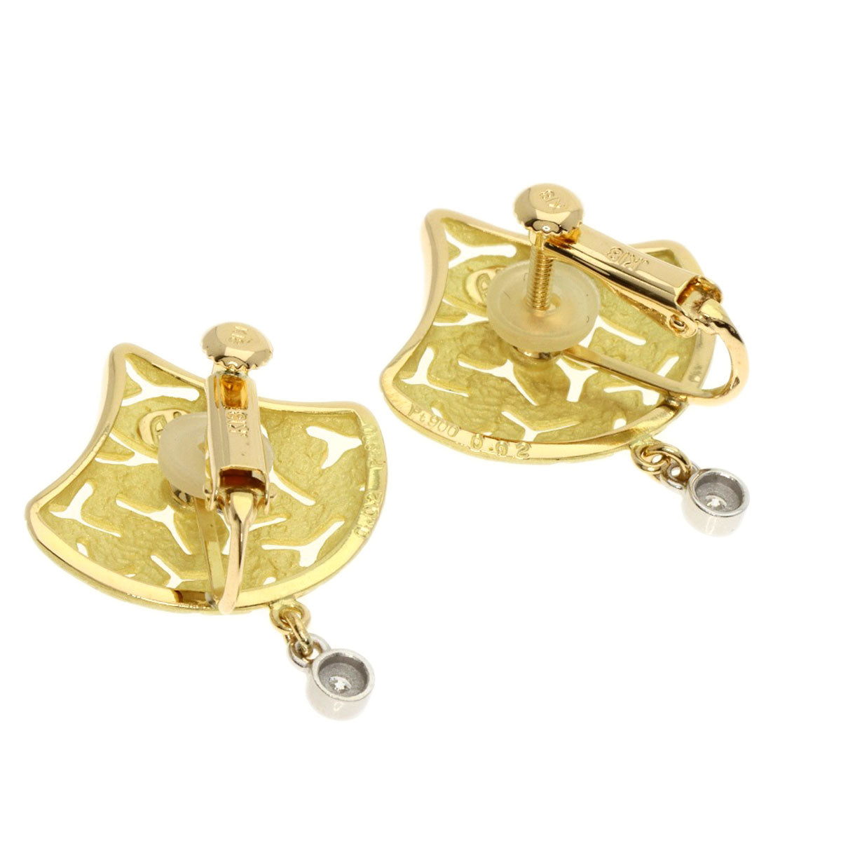 IKEDA KEIKO Diamond Earring K18 Yellow Gold PT900Ladies [Used]
