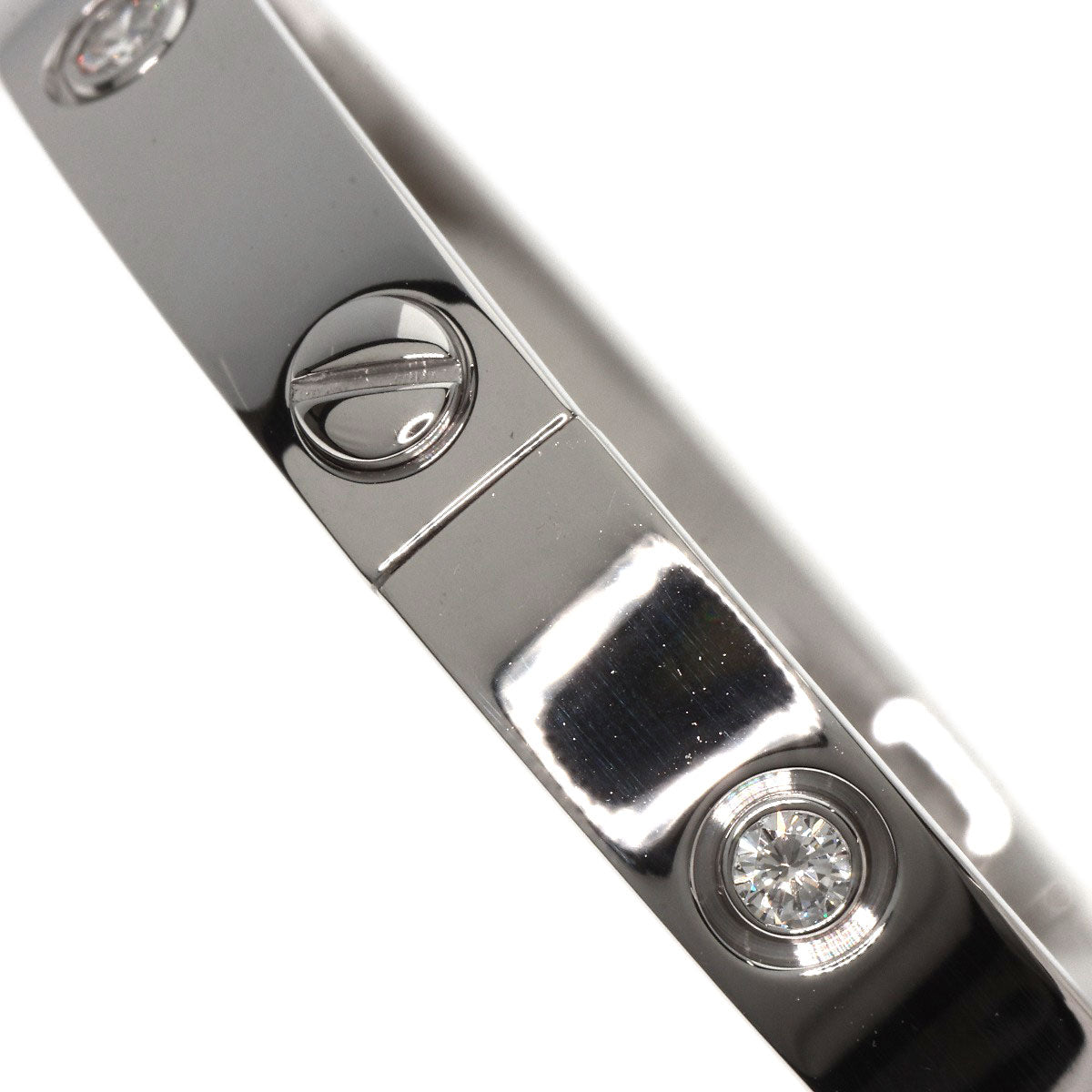 CARTIER LOVE Bracelets Half Diamond #17 with Driver Bracelet K18 White Gold Ladies [Used]