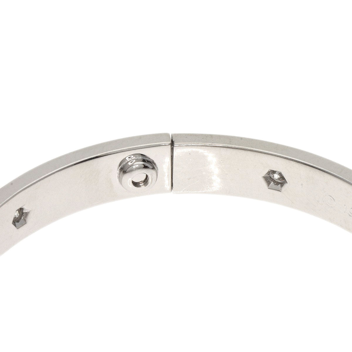 CARTIER LOVE Bracelets Half Diamond #17 with Driver Bracelet K18 White Gold Ladies [Used]