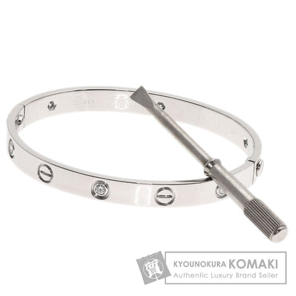 CARTIER LOVE Bracelets Half Diamond #17 with Driver Bracelet K18 White Gold Ladies [Used]