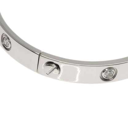 CARTIER LOVE Bracelets Half Diamond #17 with Driver Bracelet K18 White Gold Ladies [Used]