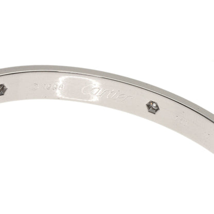 CARTIER LOVE Bracelets Half Diamond #17 with Driver Bracelet K18 White Gold Ladies [Used]