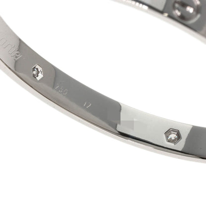 CARTIER LOVE Bracelets Half Diamond #17 with Driver Bracelet K18 White Gold Ladies [Used]