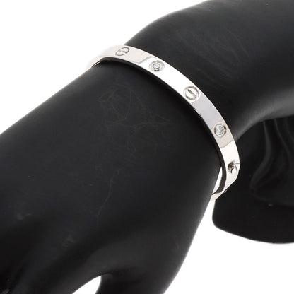 CARTIER LOVE Bracelets Half Diamond #17 with Driver Bracelet K18 White Gold Ladies [Used]