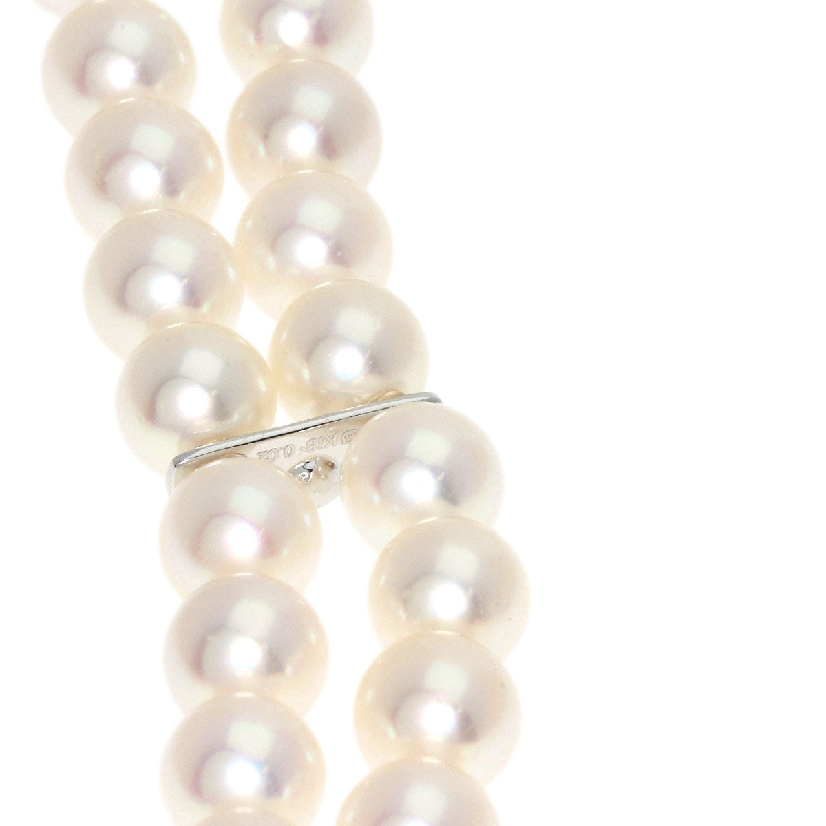 MIKIMOTO   Necklace Baby Pearl Pearl Double Strand Choker Diamond K18 White Gold Ladies