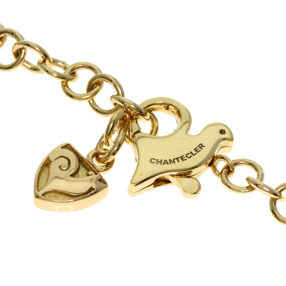 Chantecler   Bracelet Logo Diamond Bird Motif K18 Yellow Gold Ladies