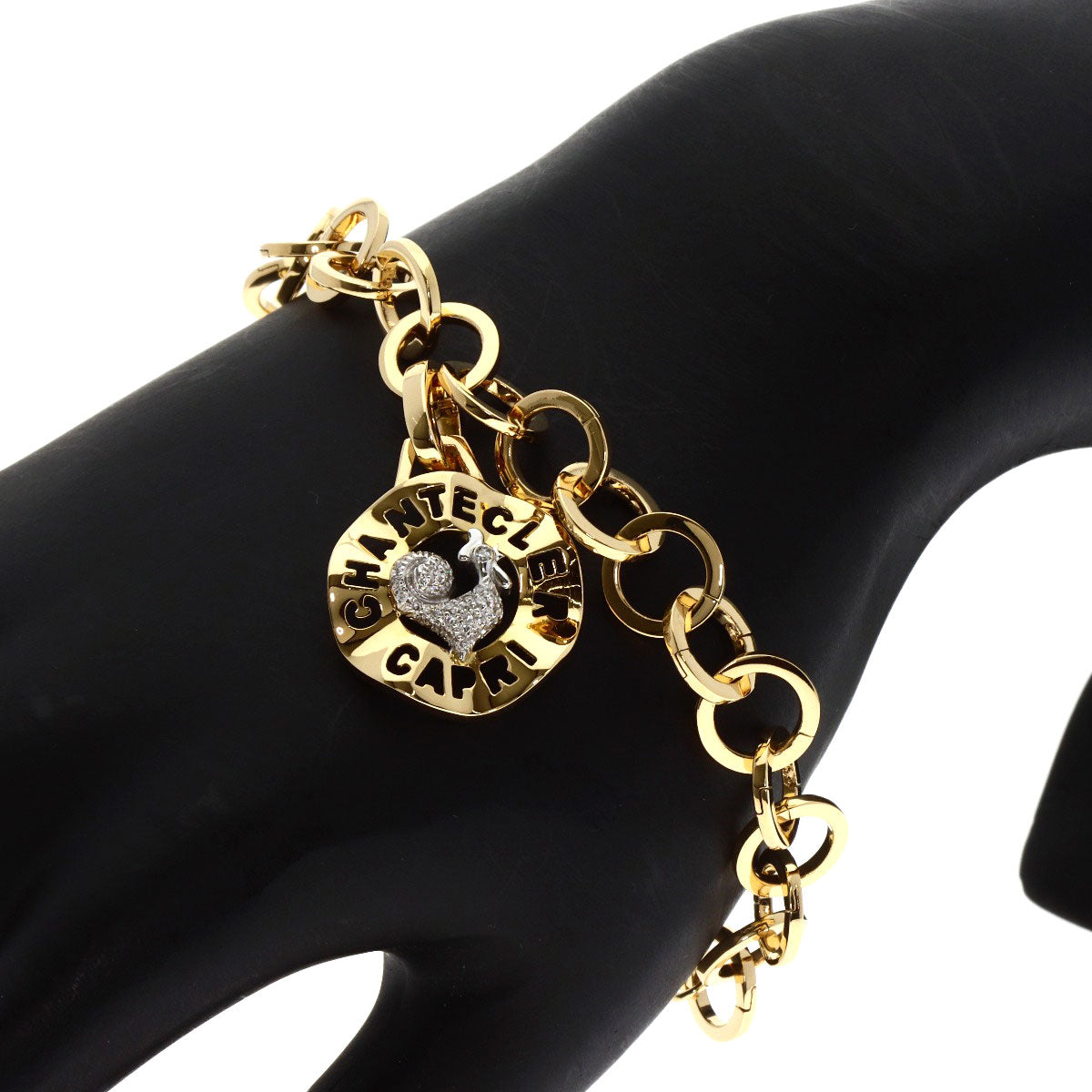 Chantecler   Bracelet Logo Diamond Bird Motif K18 Yellow Gold Ladies