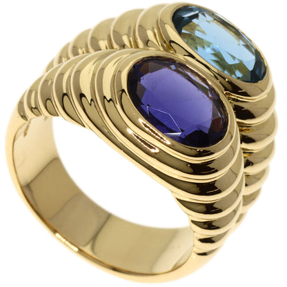 BVLGARI   Ring Doppio Bachelorette Iolite Bull Topaz K18 Yellow Gold Ladies