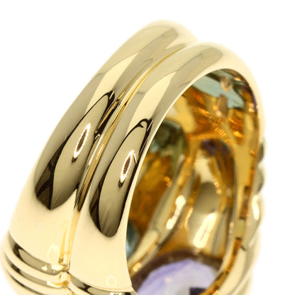 BVLGARI   Ring Doppio Bachelorette Iolite Bull Topaz K18 Yellow Gold Ladies