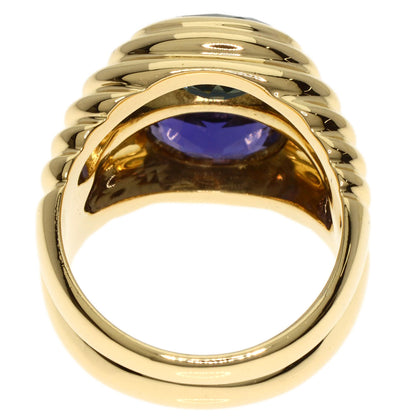 BVLGARI   Ring Doppio Bachelorette Iolite Bull Topaz K18 Yellow Gold Ladies