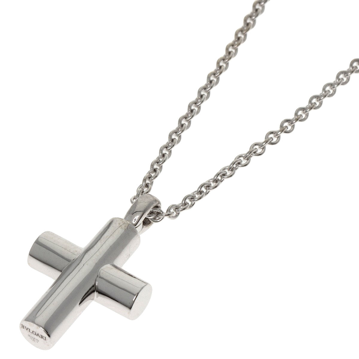 BVLGARI   Necklace Latin Cross K18 White Gold Ladies