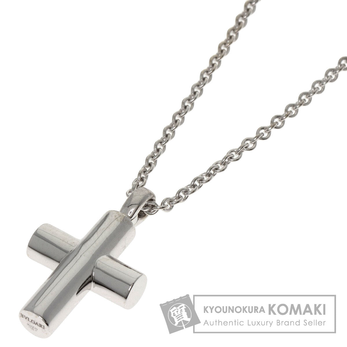 BVLGARI   Necklace Latin Cross K18 White Gold Ladies
