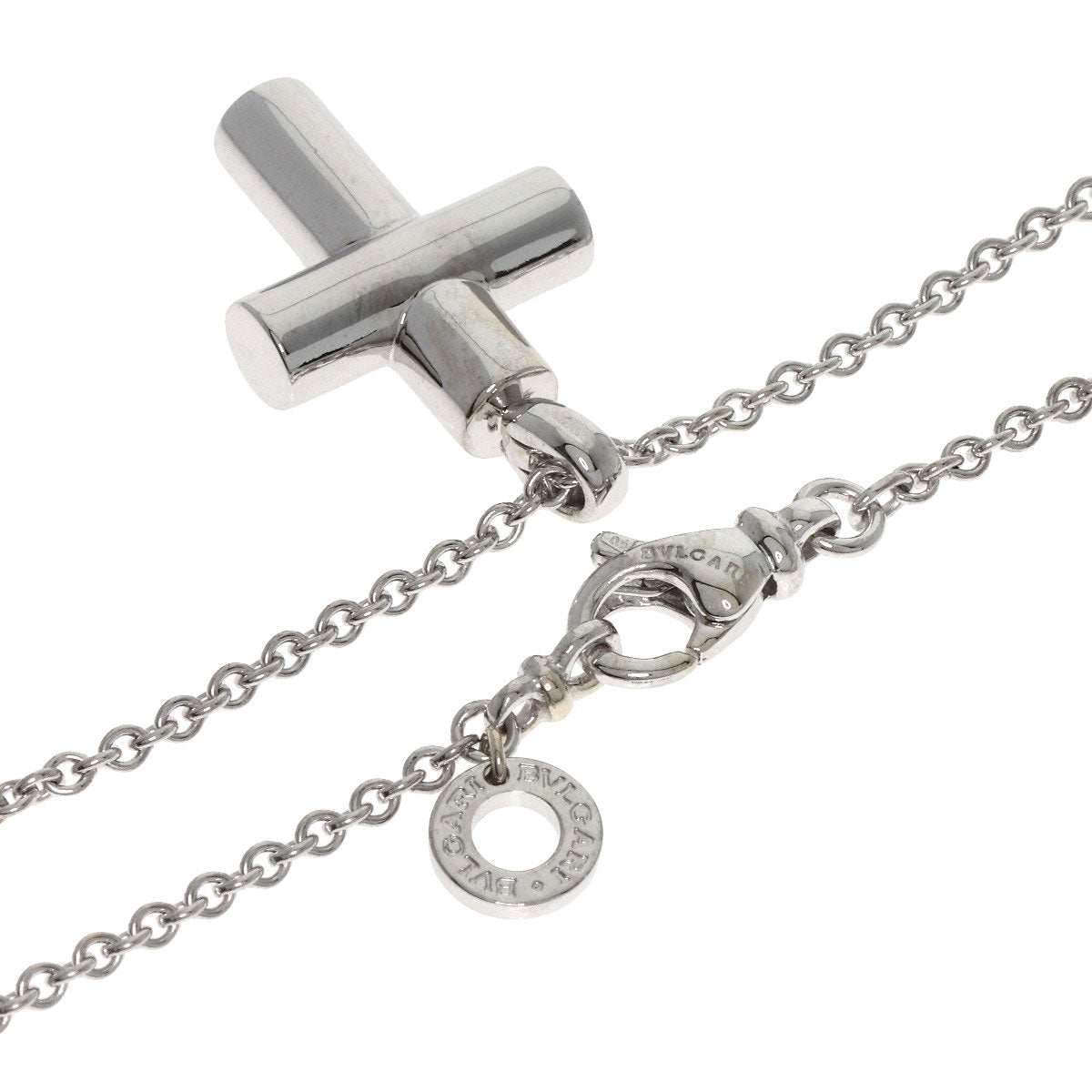 BVLGARI   Necklace Latin Cross K18 White Gold Ladies