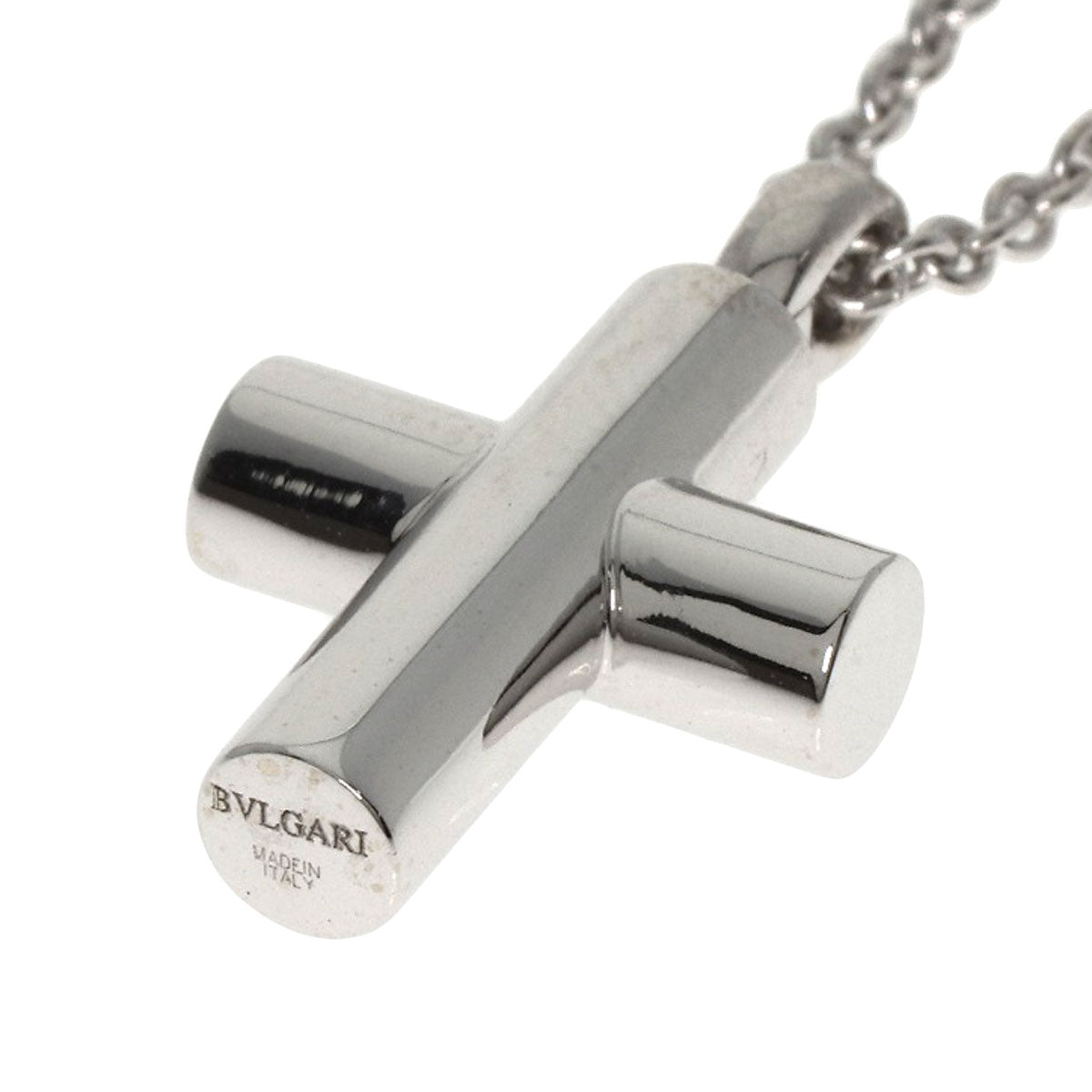 BVLGARI   Necklace Latin Cross K18 White Gold Ladies