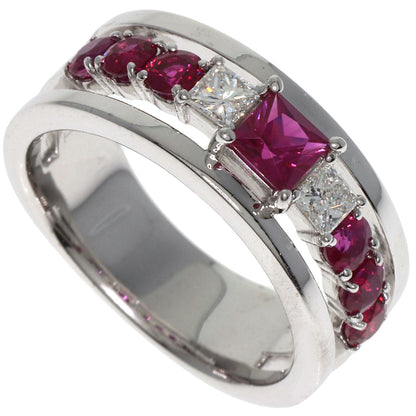 TASAKI Ruby Diamond Ring K18 White Gold Ladies [Used]
