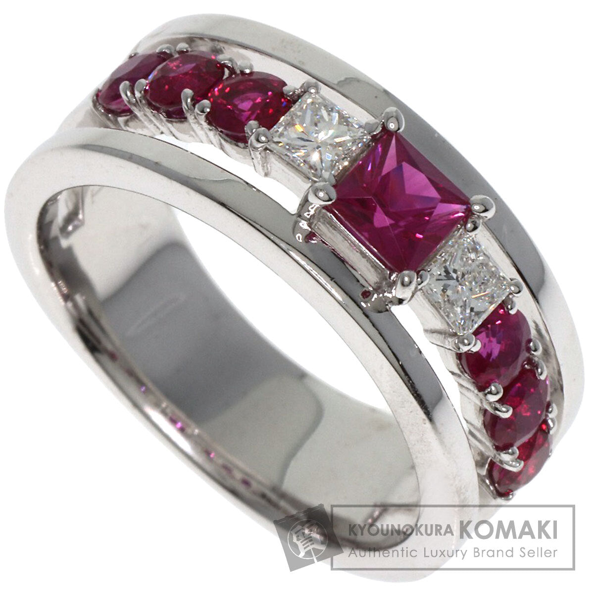 TASAKI Ruby Diamond Ring K18 White Gold Ladies [Used]
