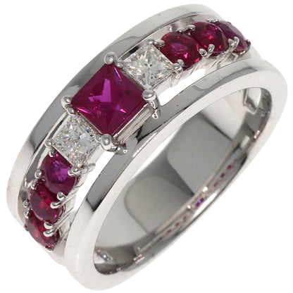 TASAKI Ruby Diamond Ring K18 White Gold Ladies [Used]