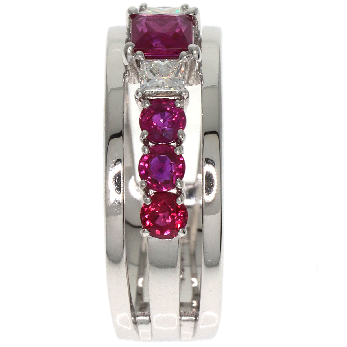 TASAKI Ruby Diamond Ring K18 White Gold Ladies [Used]