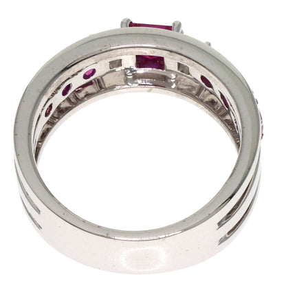 TASAKI Ruby Diamond Ring K18 White Gold Ladies [Used]