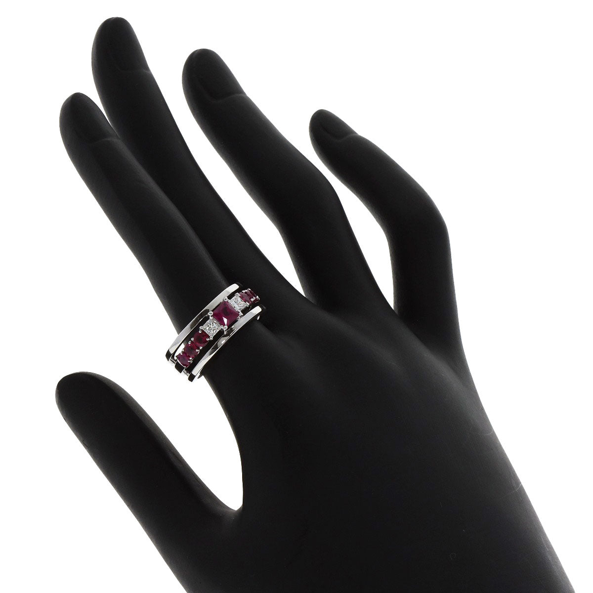 TASAKI Ruby Diamond Ring K18 White Gold Ladies [Used]
