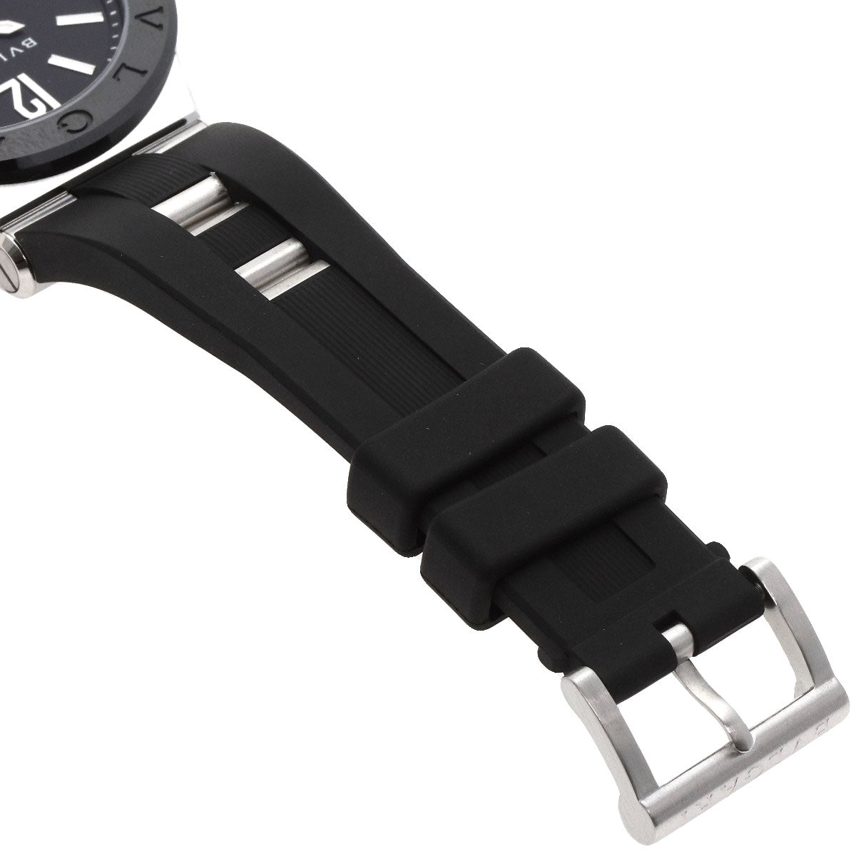 BVLGARI Diagono Ceramic Watches DG42SC Stainless Steel/Rubber mens