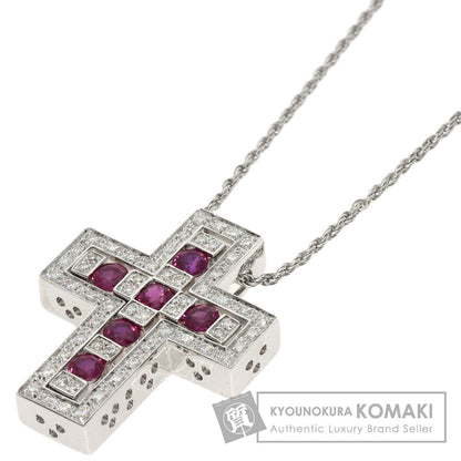Damiani Belle Epoque M Diamond Ruby Necklace K18 White Gold Ladies [Used]