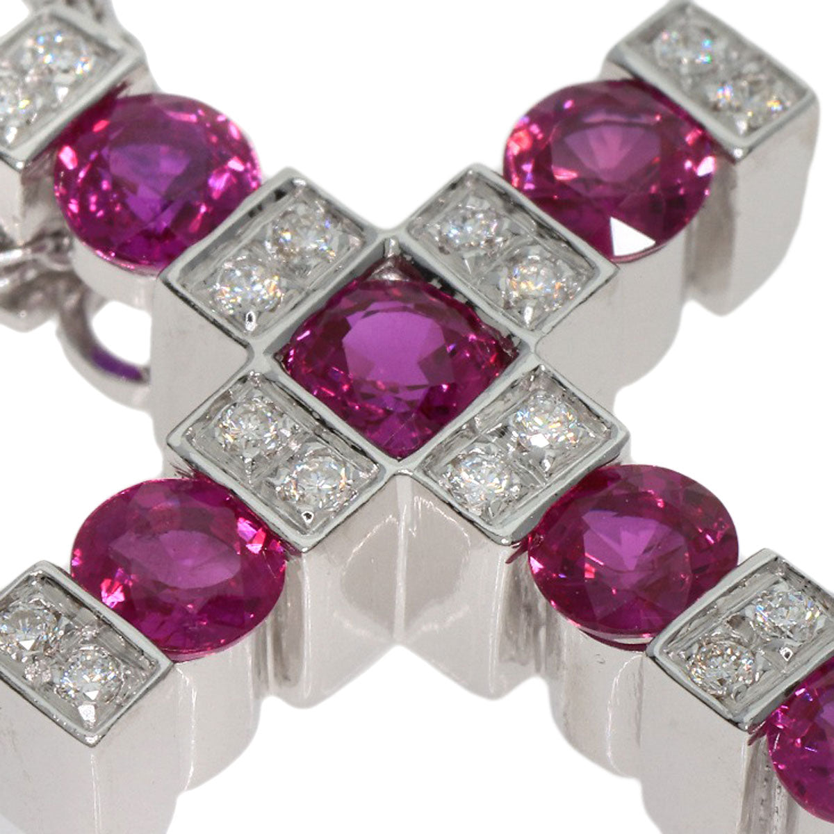 Damiani Belle Epoque M Diamond Ruby Necklace K18 White Gold Ladies [Used]