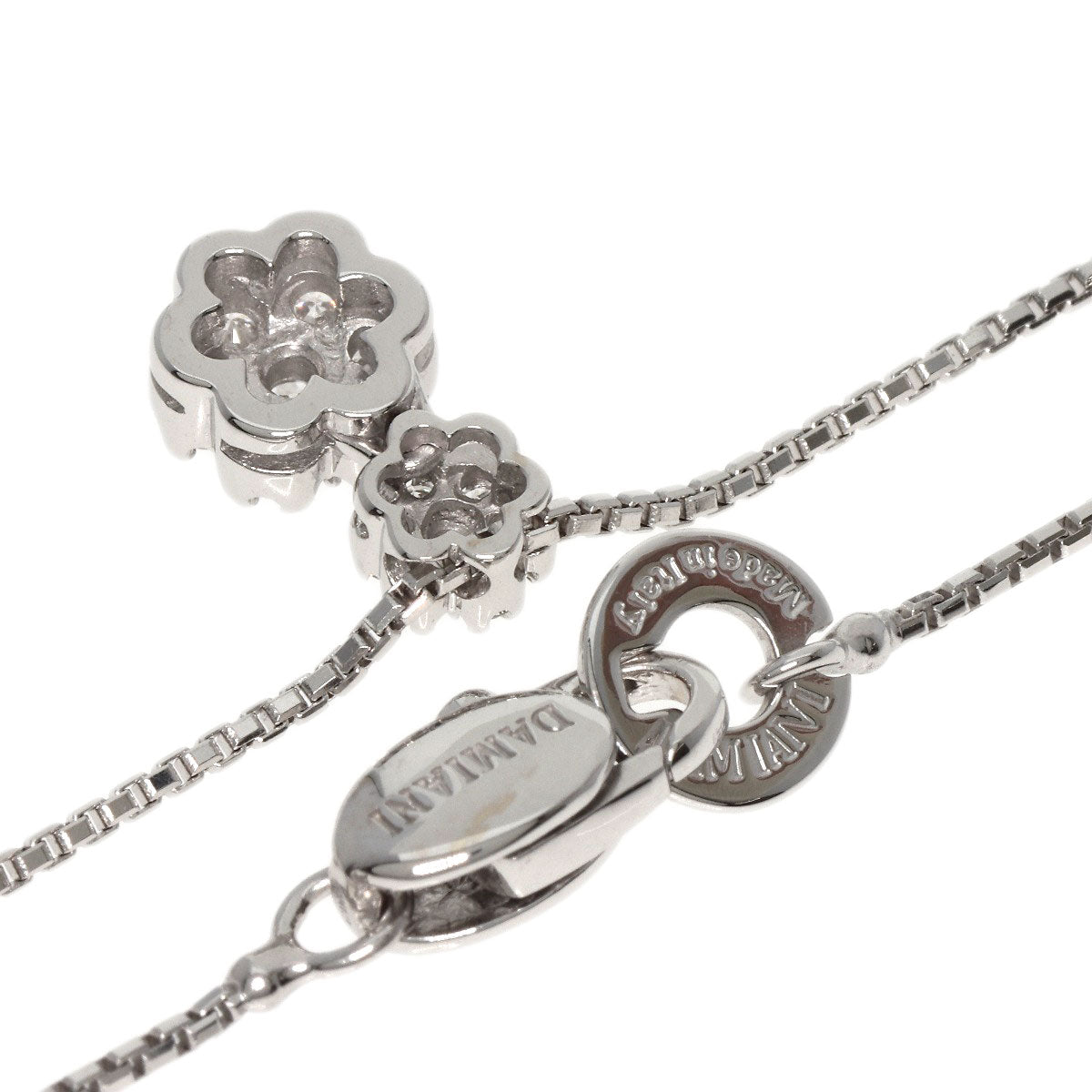 Damiani Rosette Flower Diamond Necklace K18 White Gold Ladies [Used]