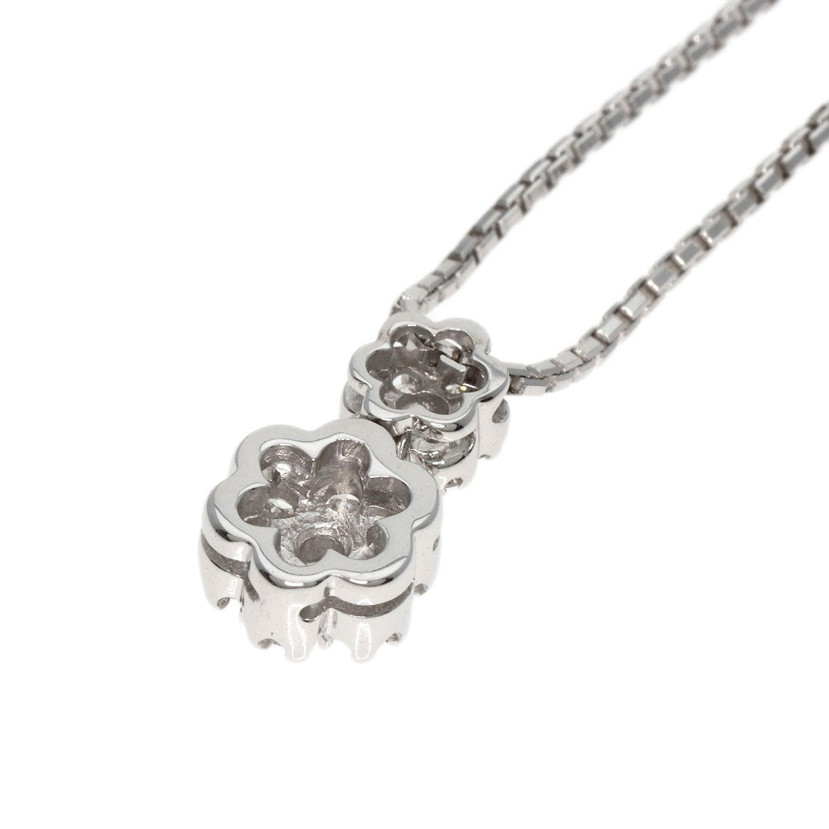 Damiani Rosette Flower Diamond Necklace K18 White Gold Ladies [Used]