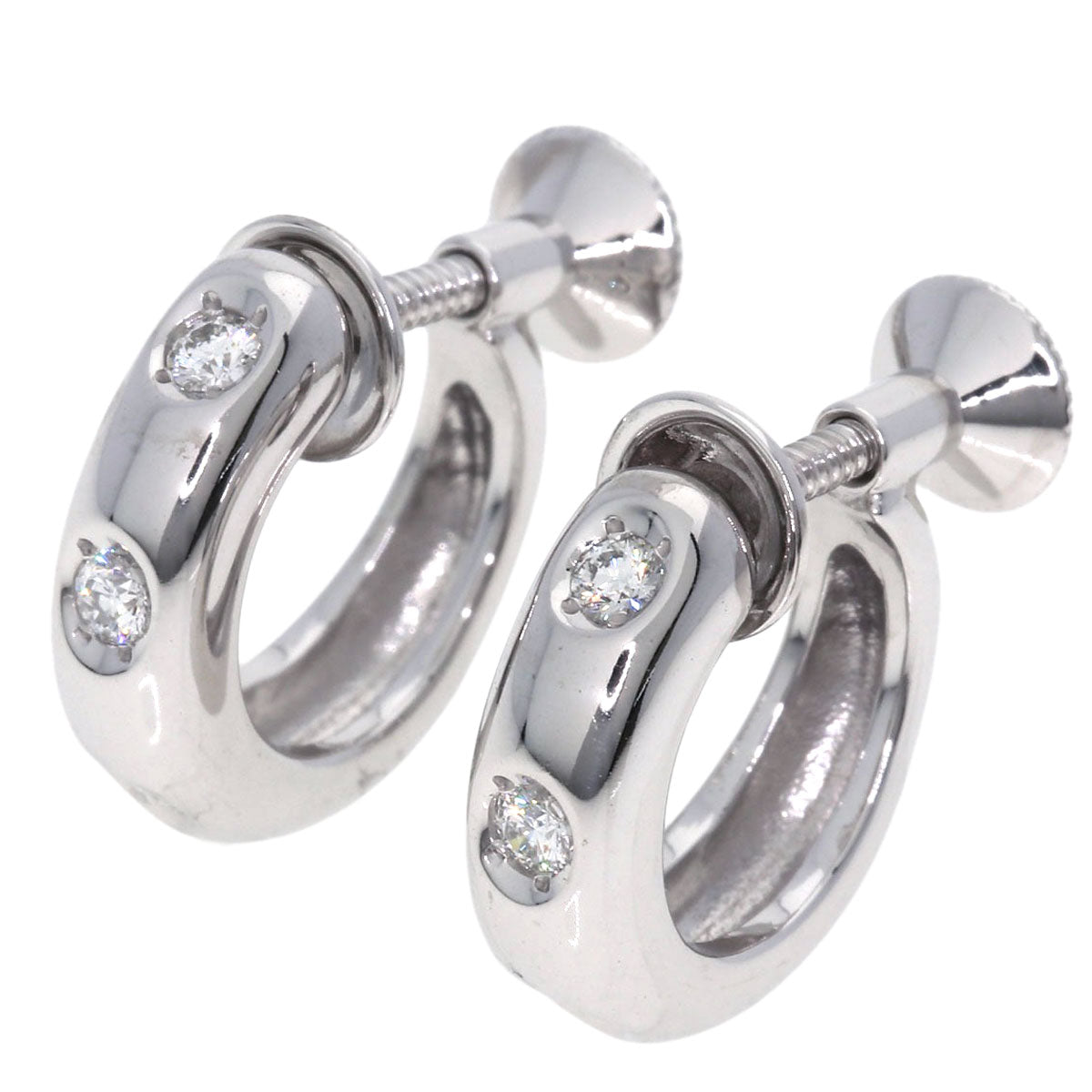 MIKIMOTO Diamond Earring K18 White Gold Ladies [Used]