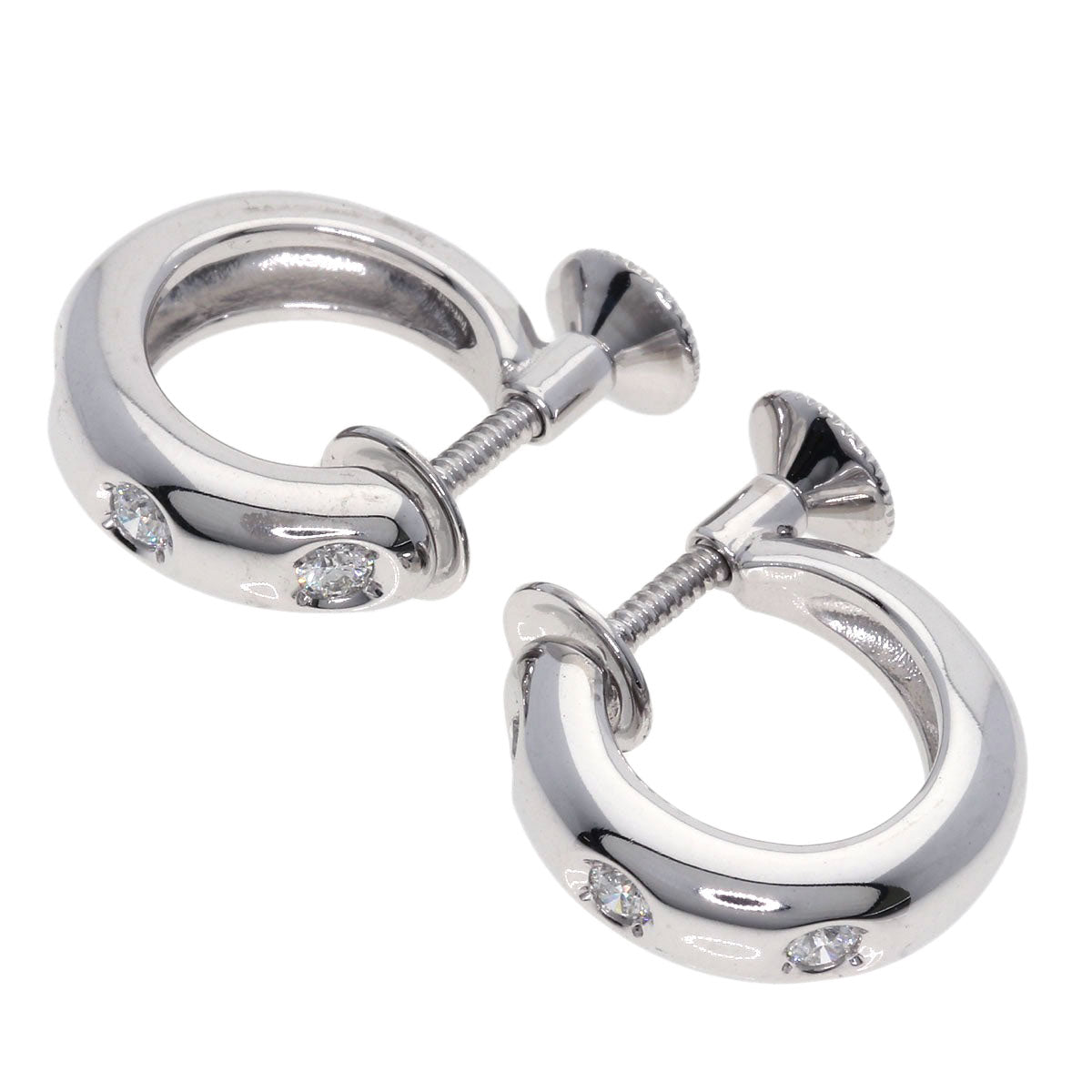 MIKIMOTO Diamond Earring K18 White Gold Ladies [Used]